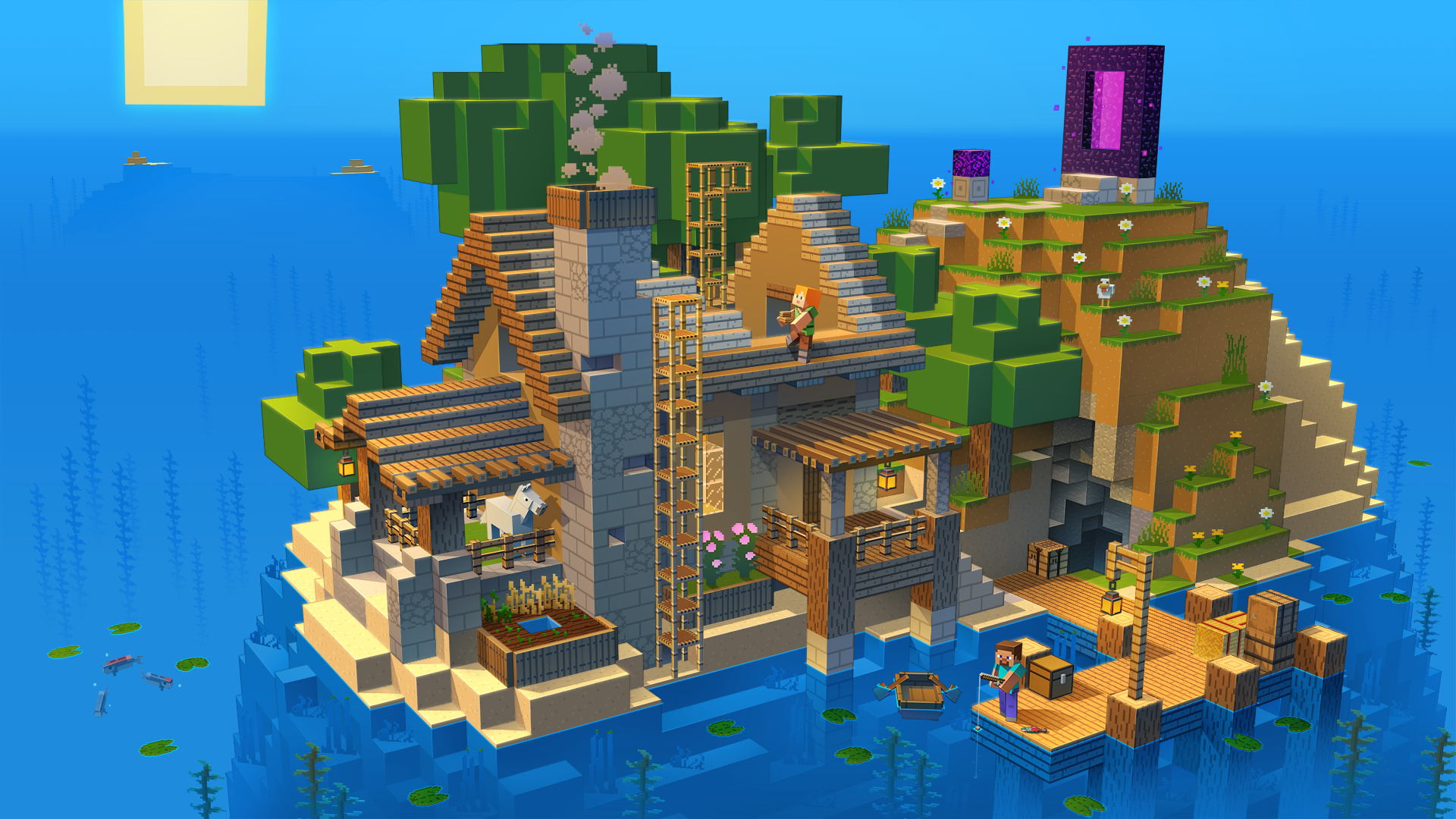 Minecraft 海島建築與遊戲世界